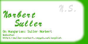 norbert suller business card